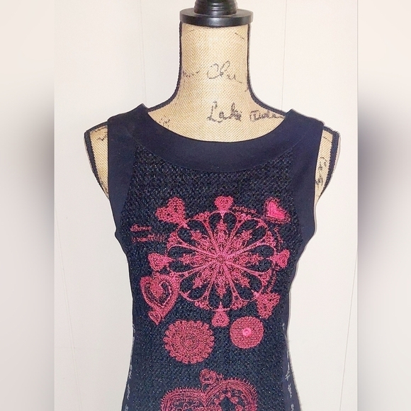 Desigual Sparkling Heart Accents Scarlett Dress EUR 24 - Picture 3 of 11